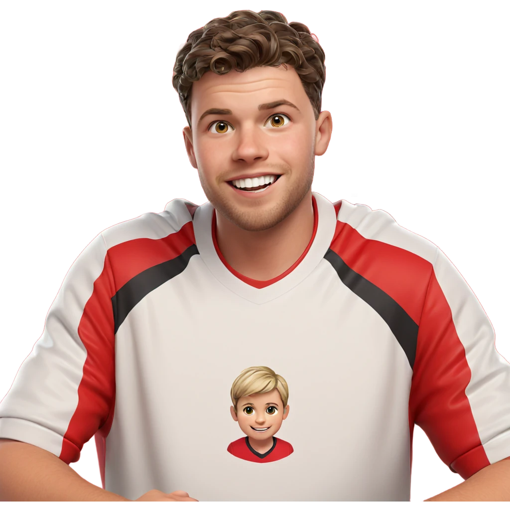 smiling boy in red jersey emoji