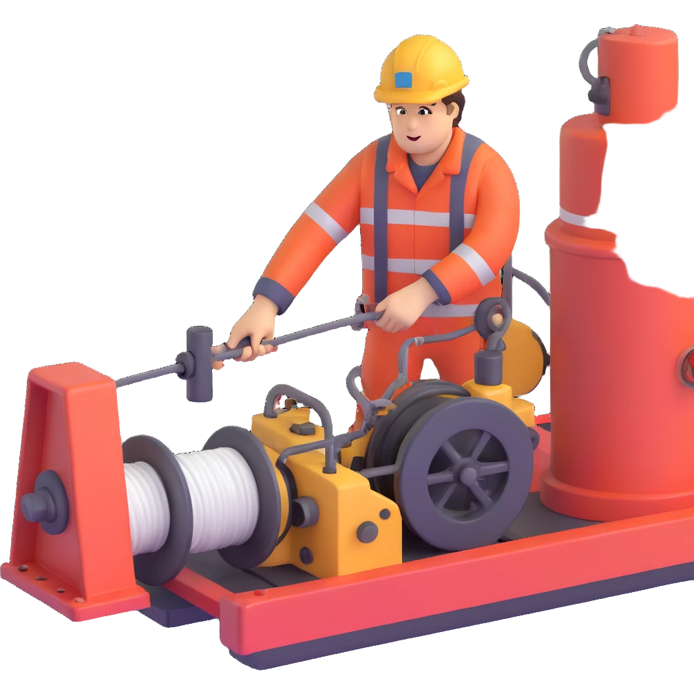 Detailed sequence showing winch operator on ship deck collecting sediment cores and passing to scientists emoji