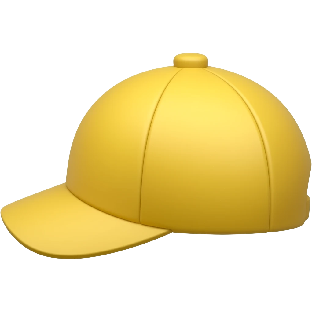 cap with  side view in vibrant yellow color emoji