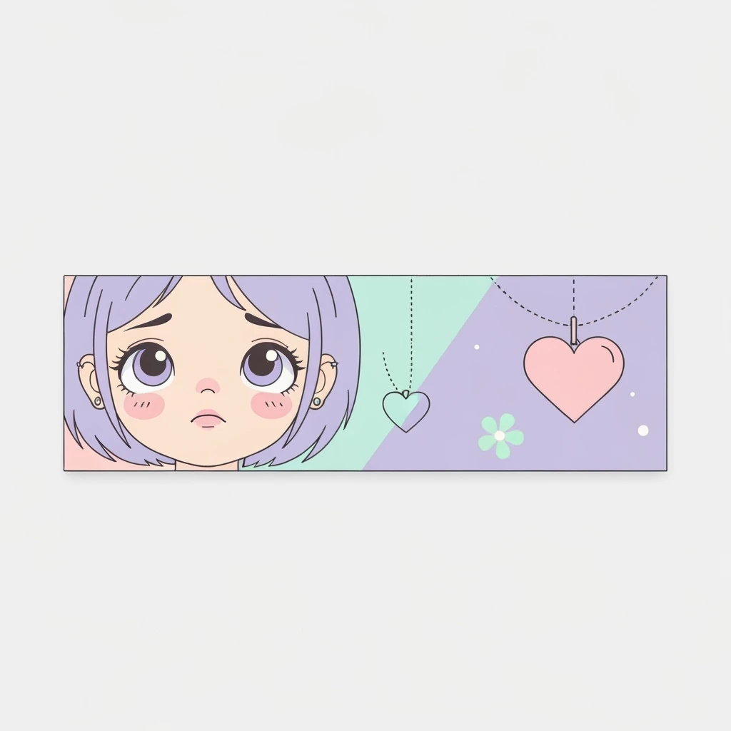 pastel emo banner with a heart accent, cute, expressive, minimal, variation 1 emoji