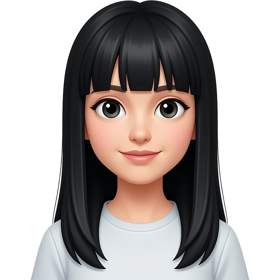 girls with long black straight hair emoji