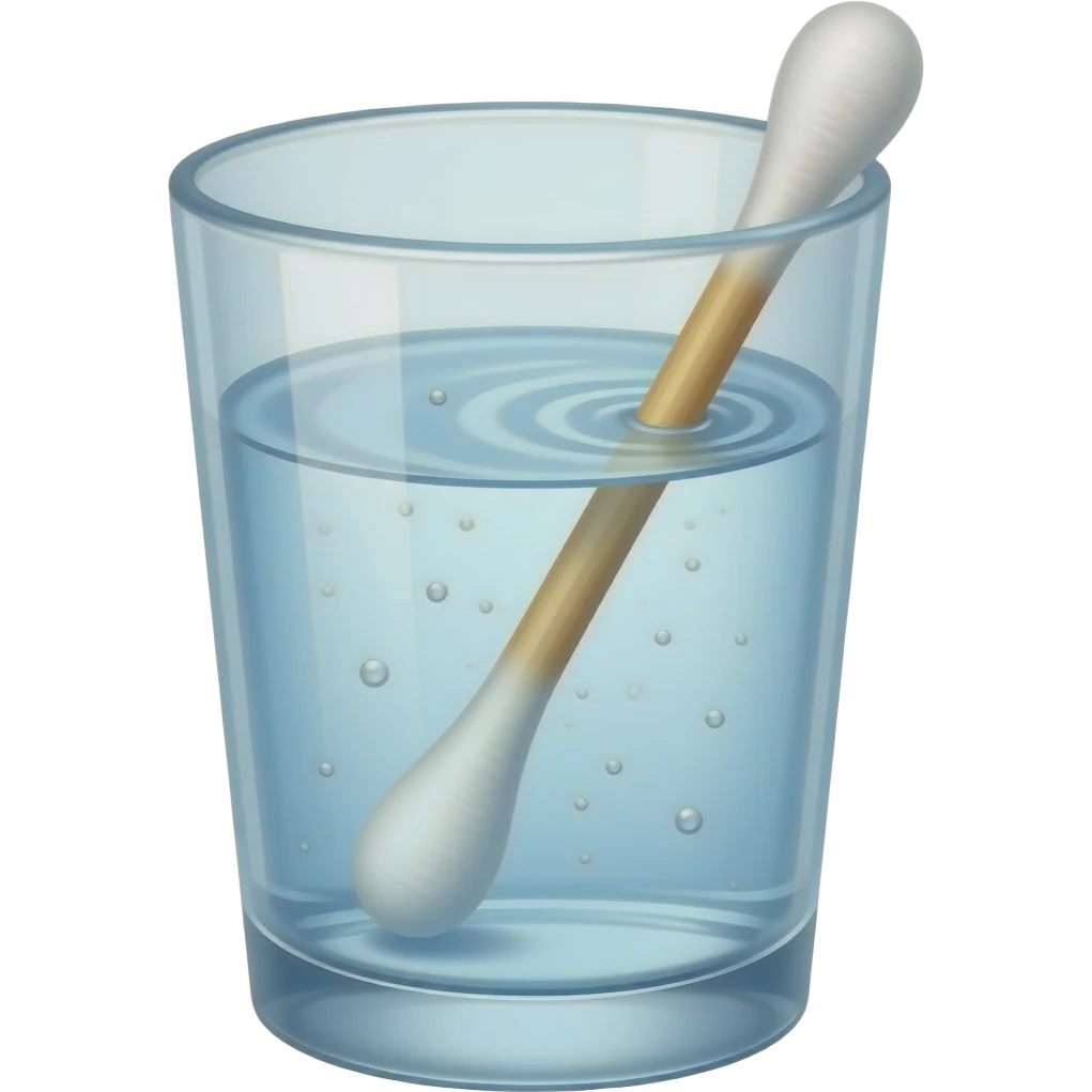 cotton swab dunked in a water cup emoji
