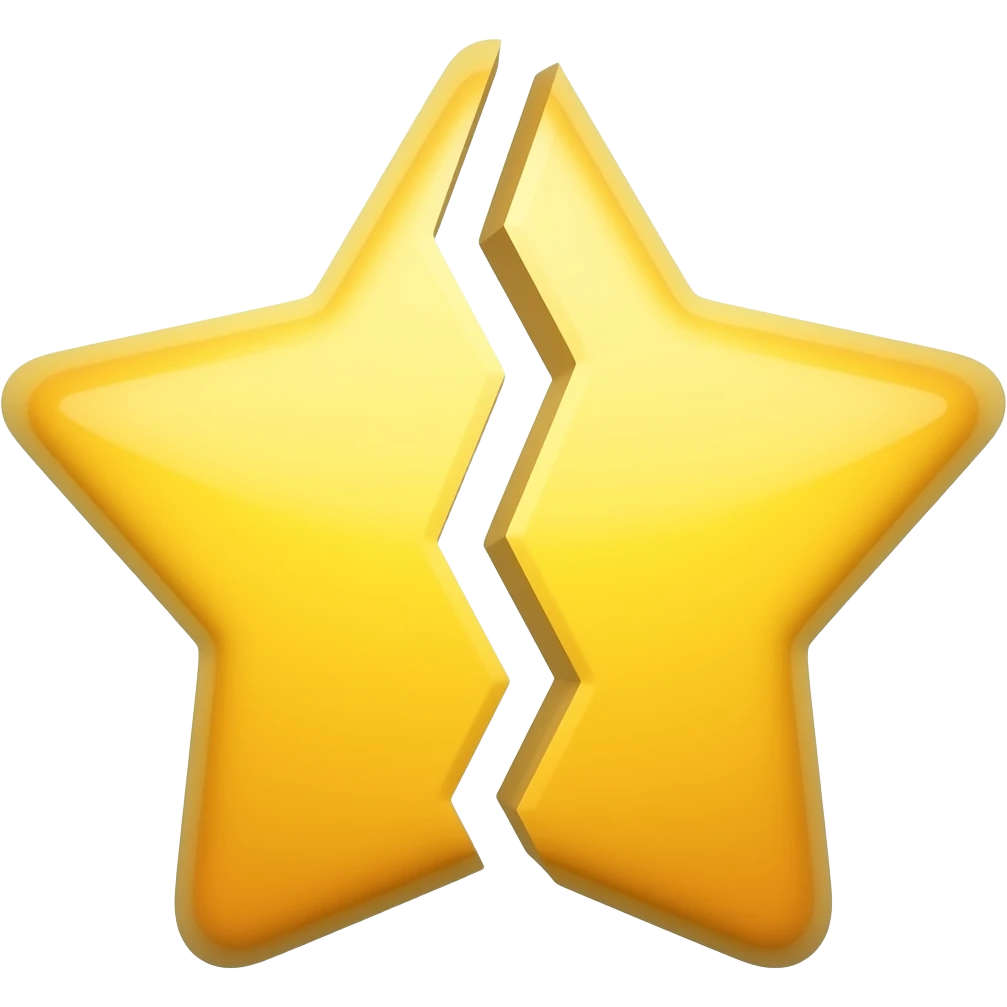 yellow star cut in half emoji