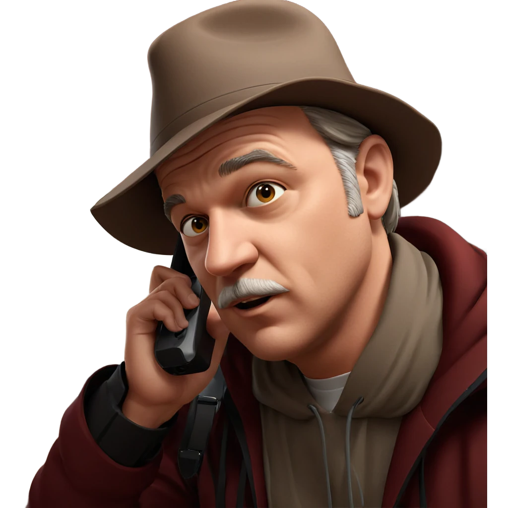cool dude with phone hat emoji