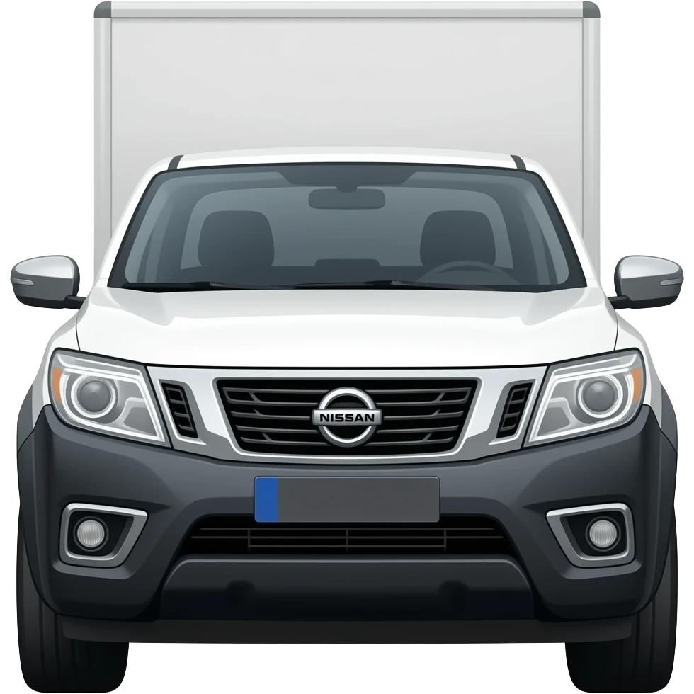 Una camioneta Nissan np300 blanca con una caja blanca y que abajo adelante sea negro oscuro emoji