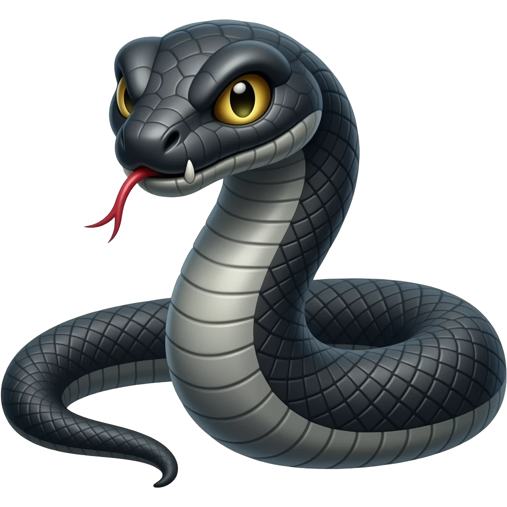 Dangerous snake emoji black color look forward emoji