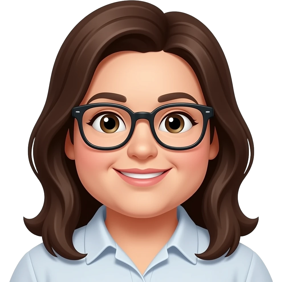 do a fat brunette with glasses emoji