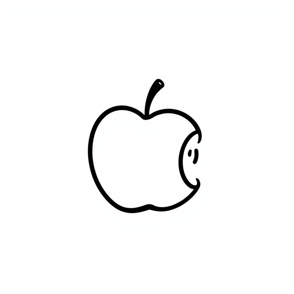 사과, hand drawn doodle style emoji