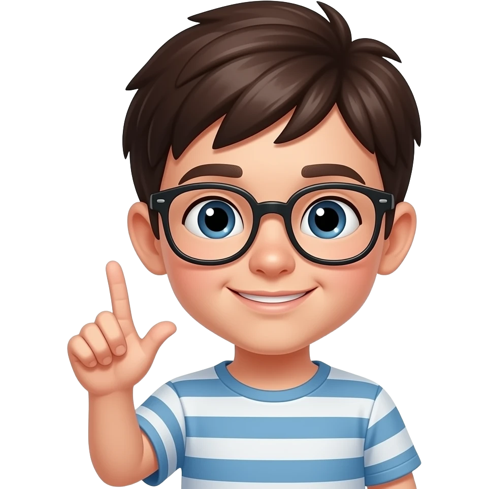 a cute boy with glasses and dark brown hair and saying il join emoji