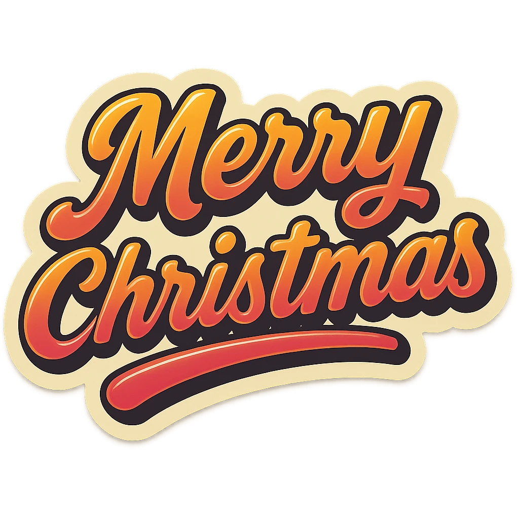 Merry christmas text, remove background emoji