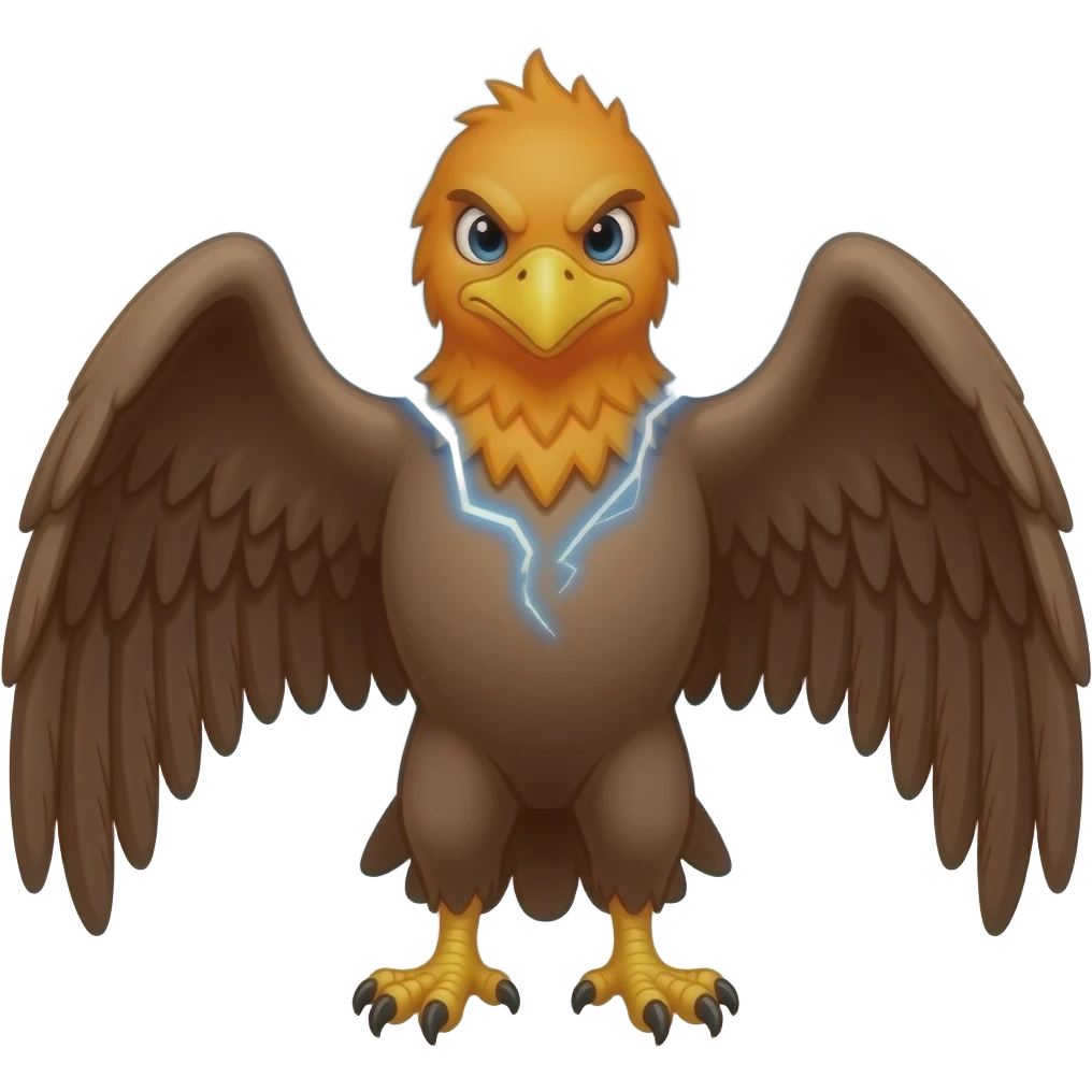 Ave del trueno con rayos y azul cielo emoji