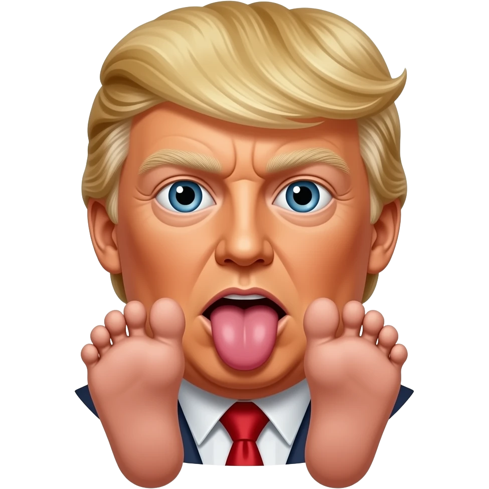 donald trump licking toes emoji