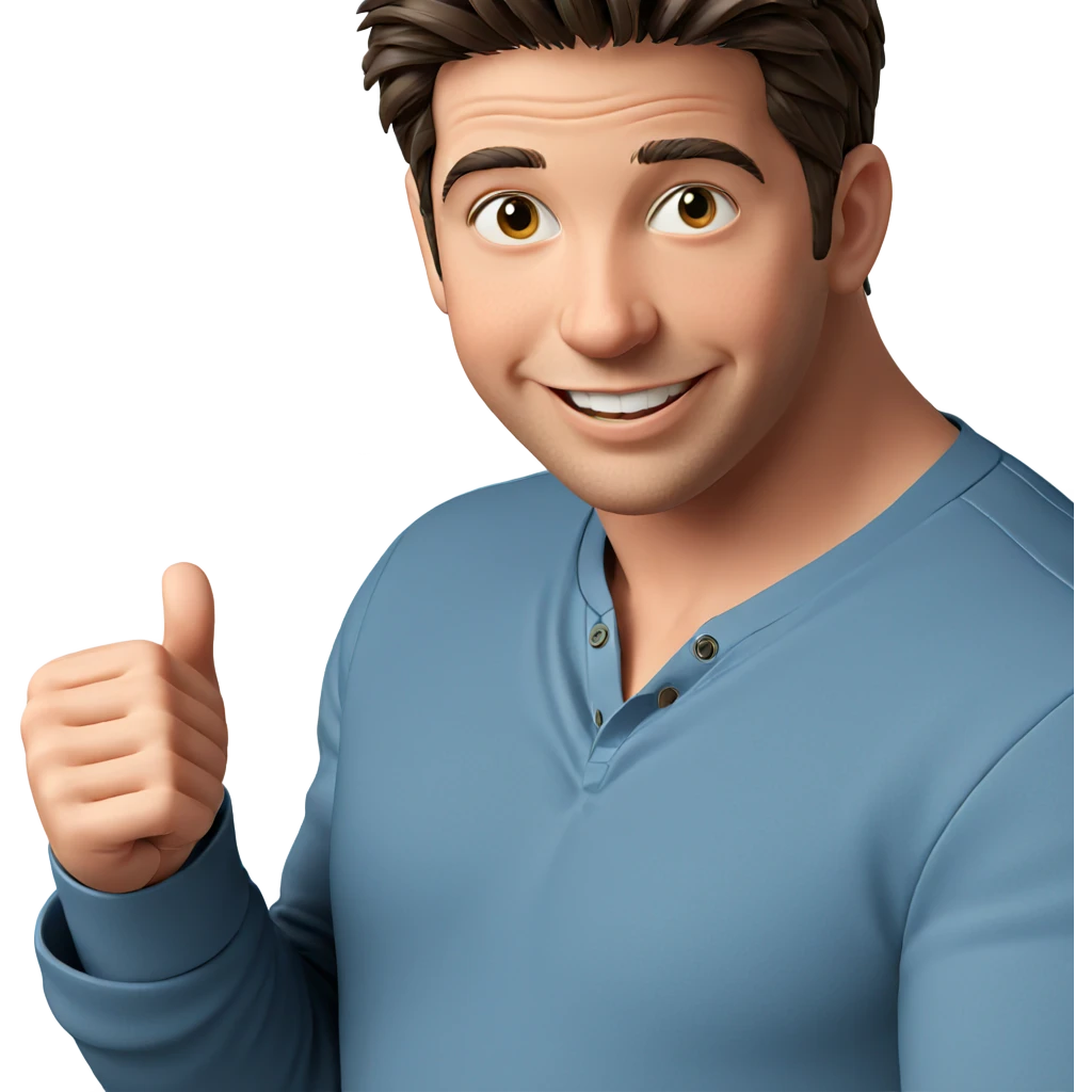 happy boy giving thumbs up emoji