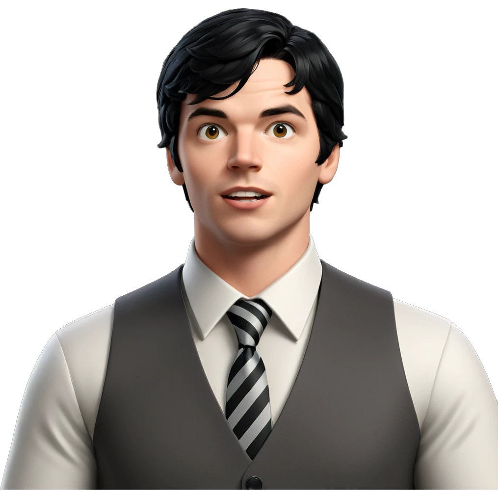 dapper boy with black hair emoji