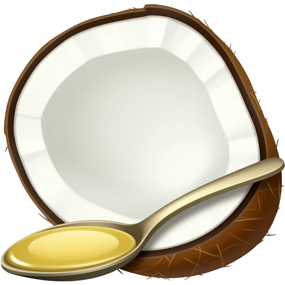 aceite de coco en una cuchra emoji