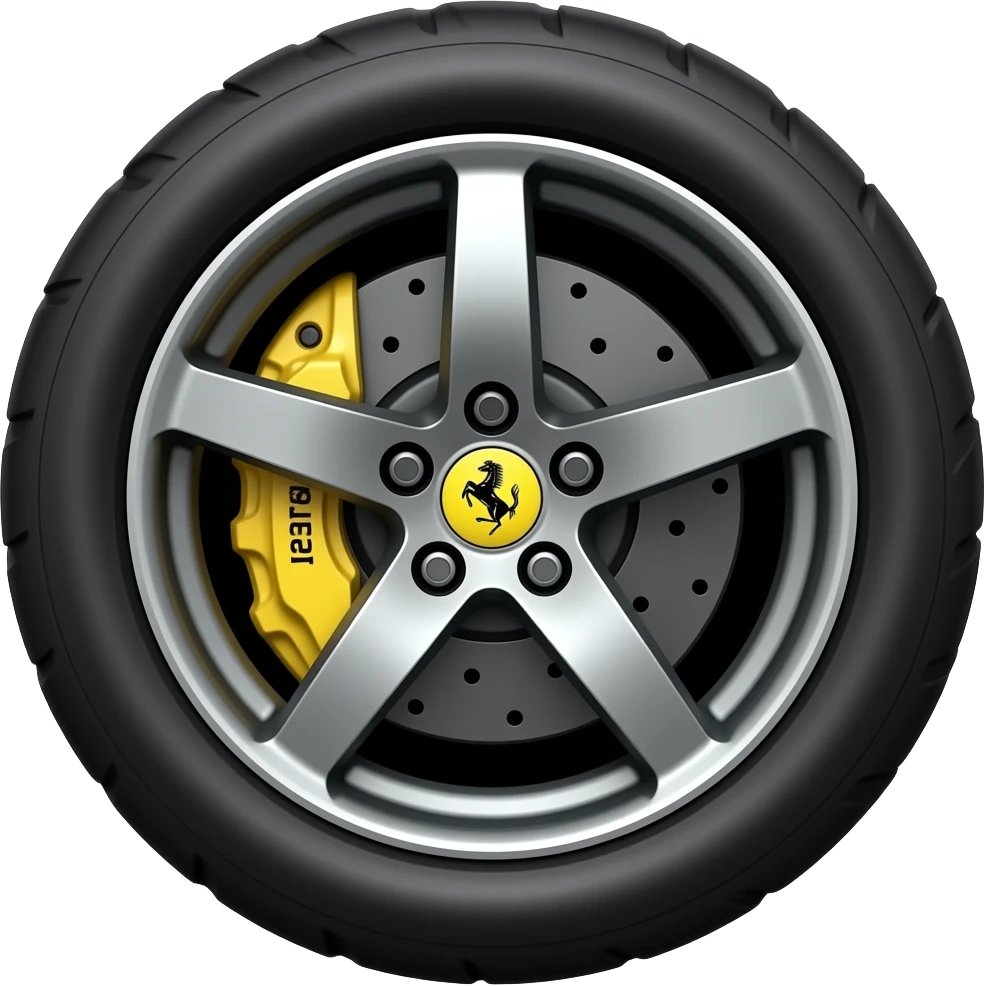 Ferrari racing rims wheels perfect perportions with racing tires on them emoji