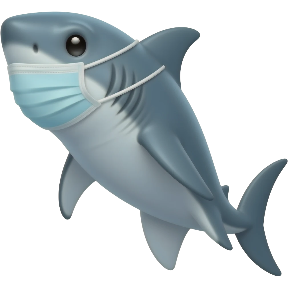 Thos Shark with a Face Mask with no Legs emoji