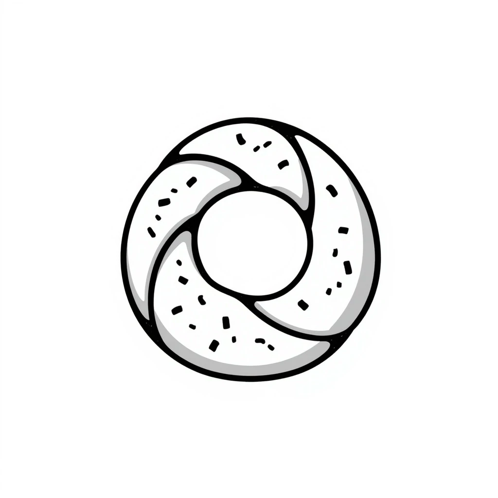 a simit, the Turkish sesame bread ring, hand-drawn doodle style emoji