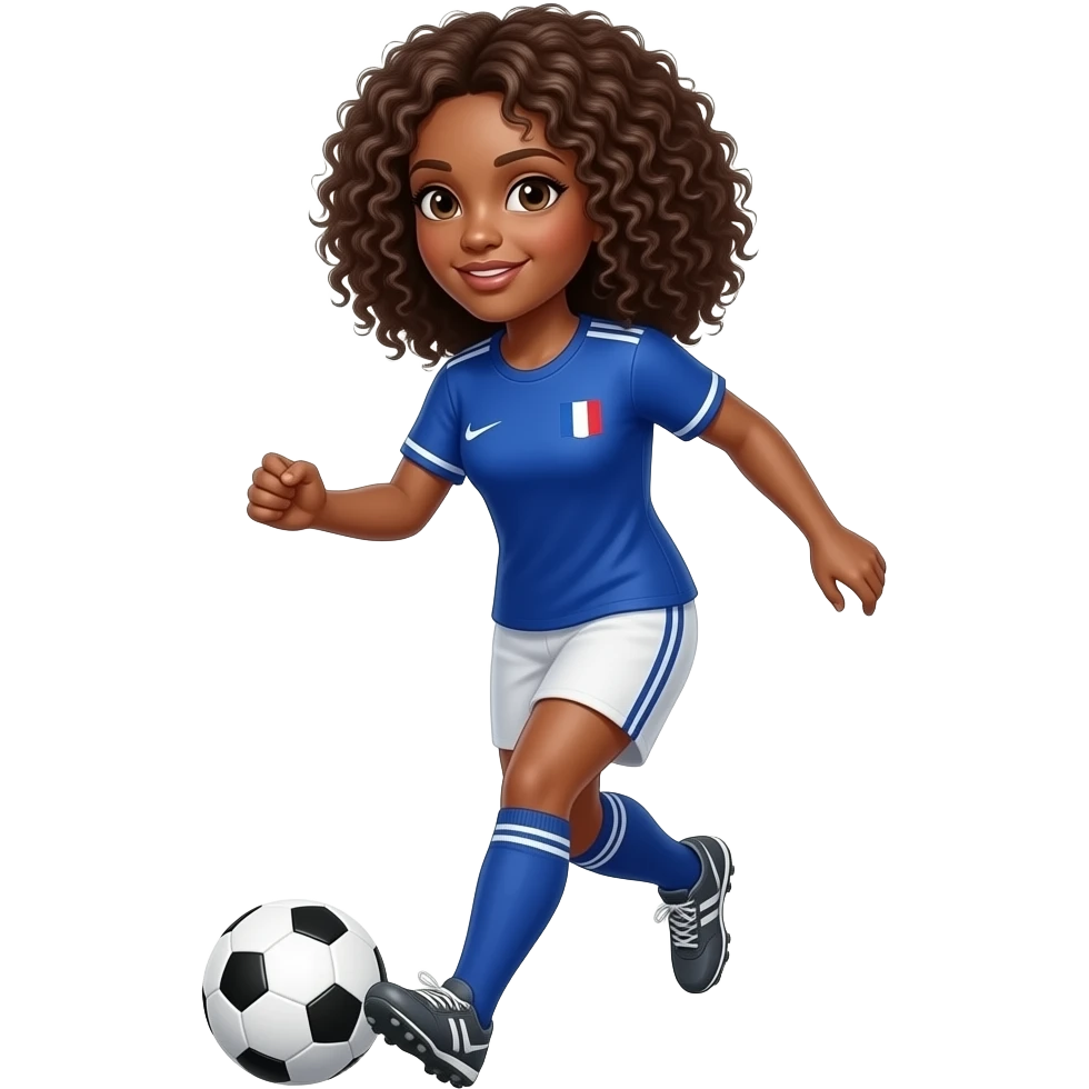 A woman playing french football emoji
