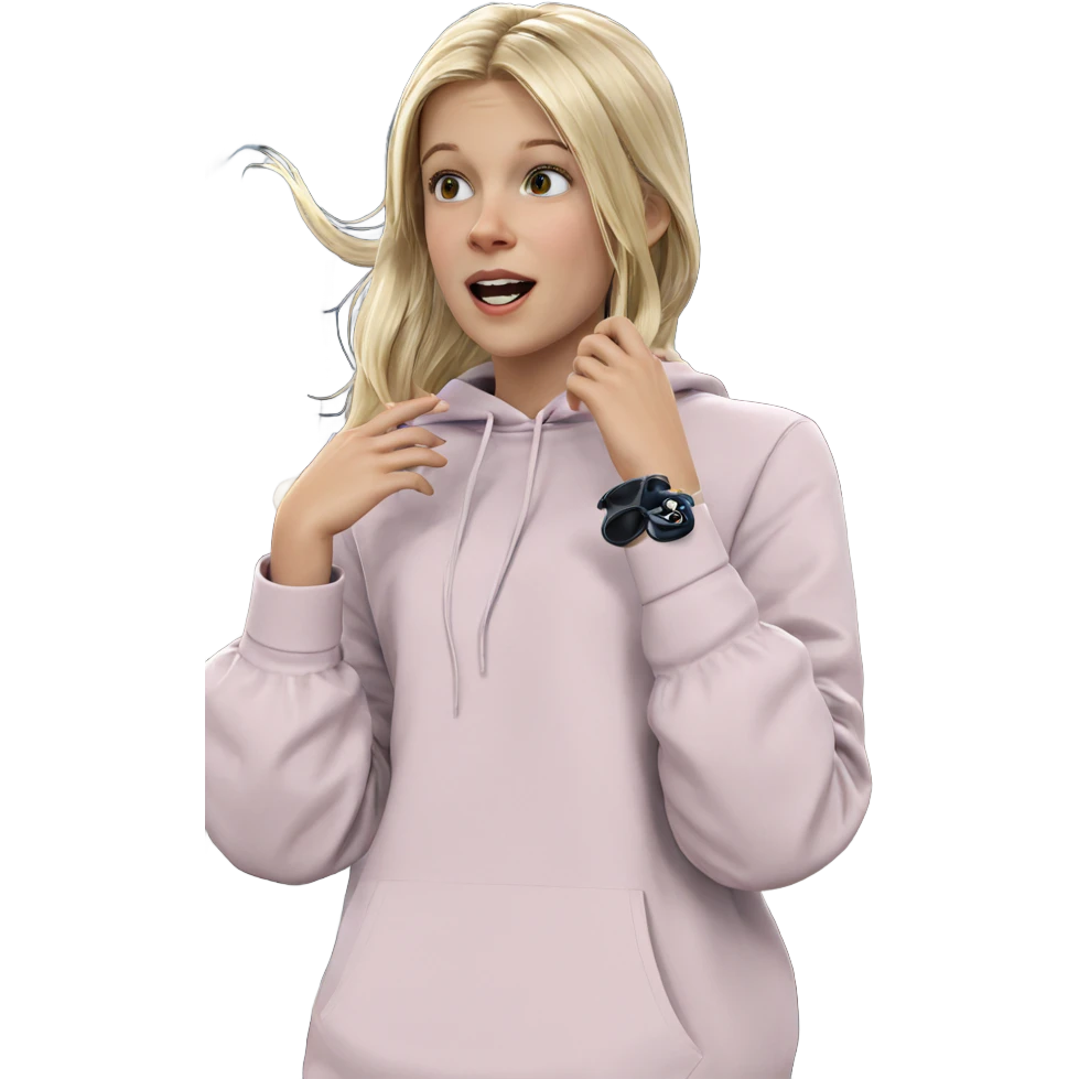blonde girl by the car emoji