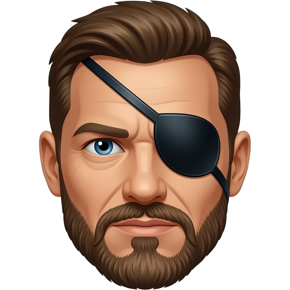 Nick Fury Marvel black eye patch one eye only head emoji