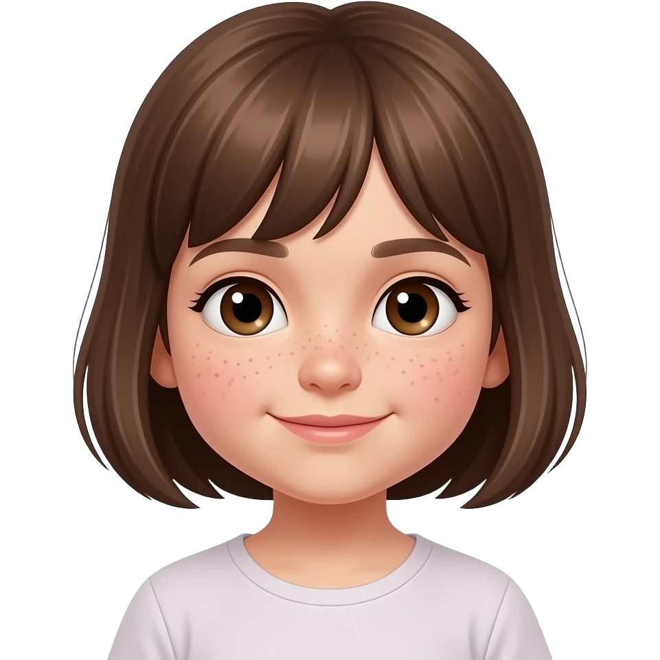 chickenpoxlittle girl emoji, brunette hair, face only, cute ios style, chickenpox spots on face, soft lighting, detailed, 3d emoji style emoji