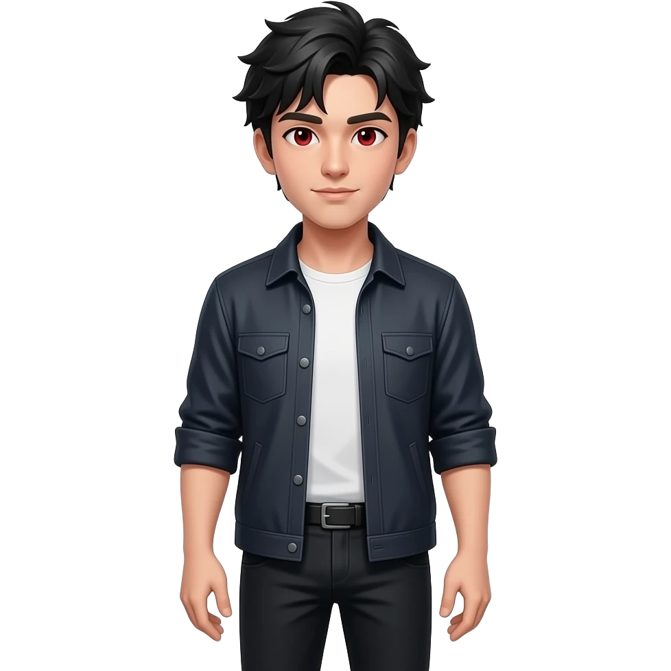 con người nam tóc đẻ mắt đỏ có quần emoji