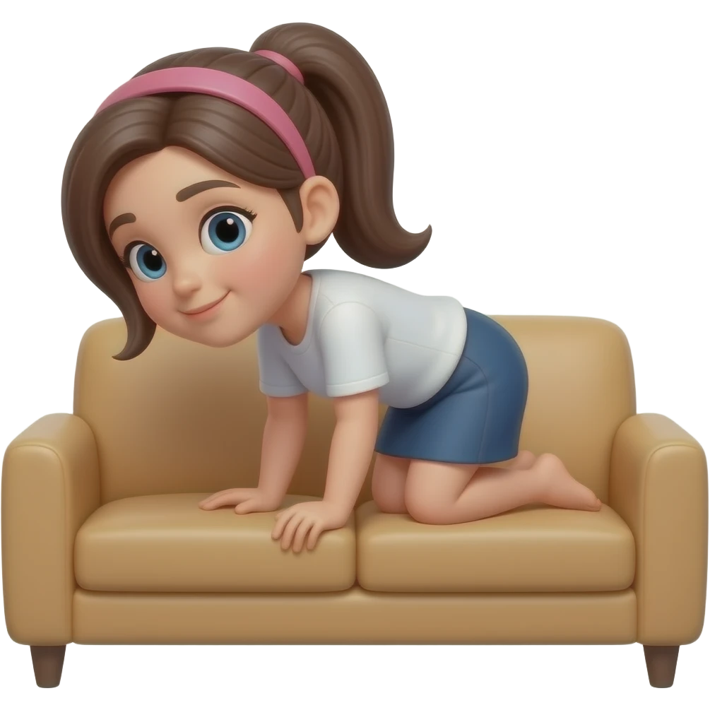 girl bent over sofa emoji