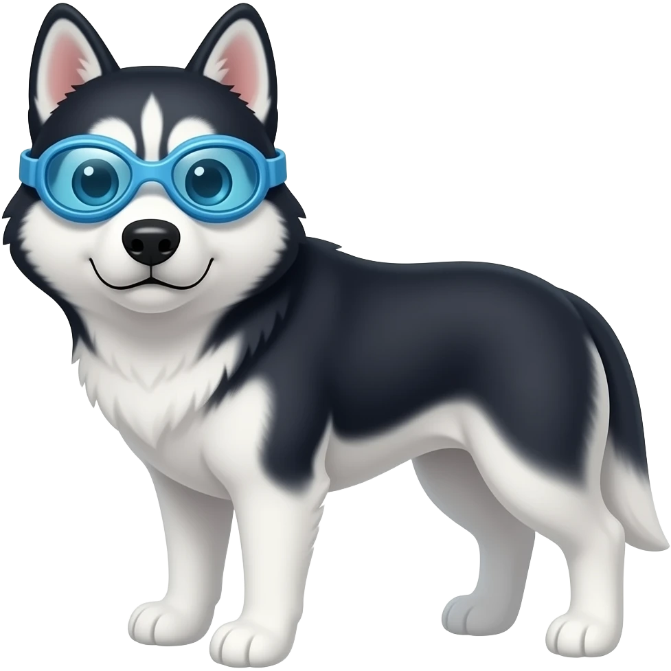 husky dog ​​wearing swimming goggles emoji