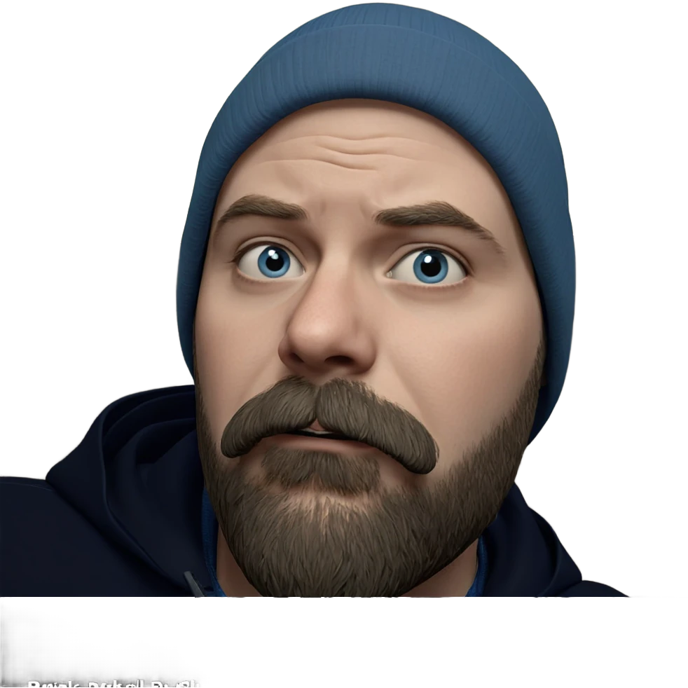 bearded boy in blue beanie emoji