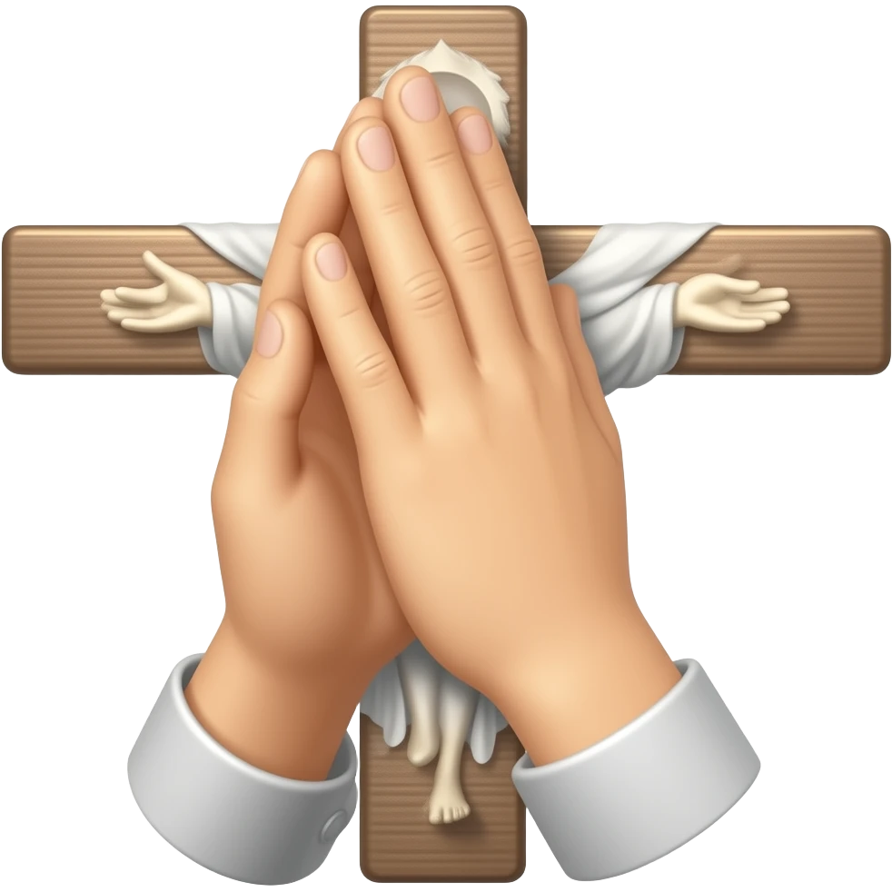 крест ируки, сложенные в молитве emoji