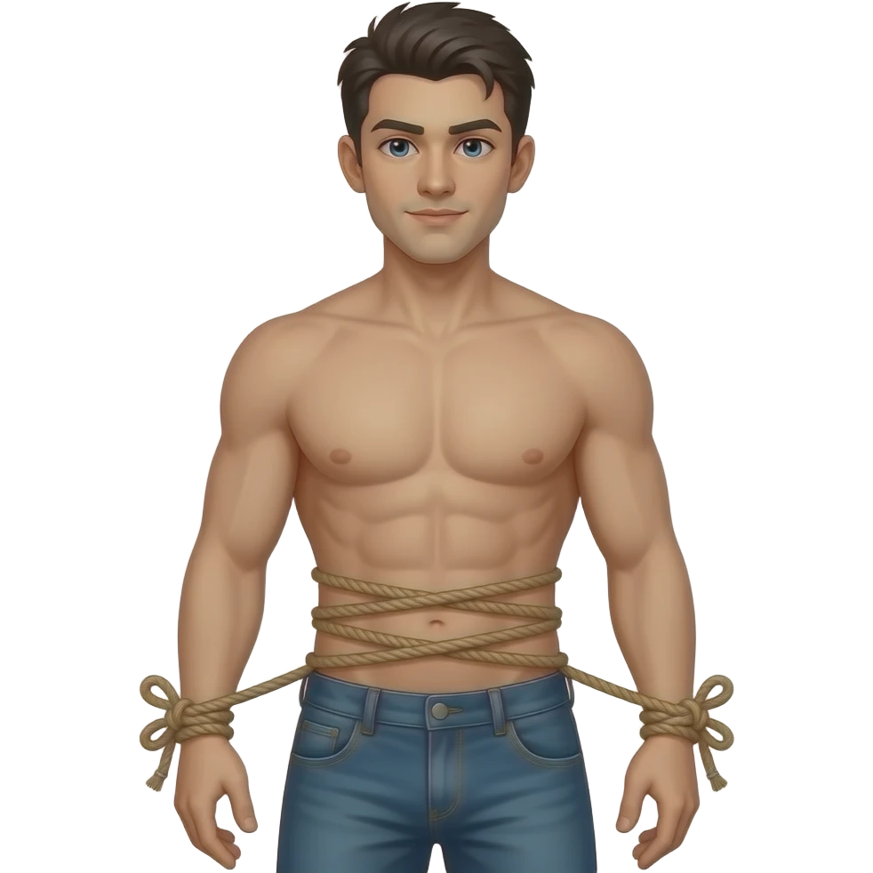 Male front image with shibari emoji