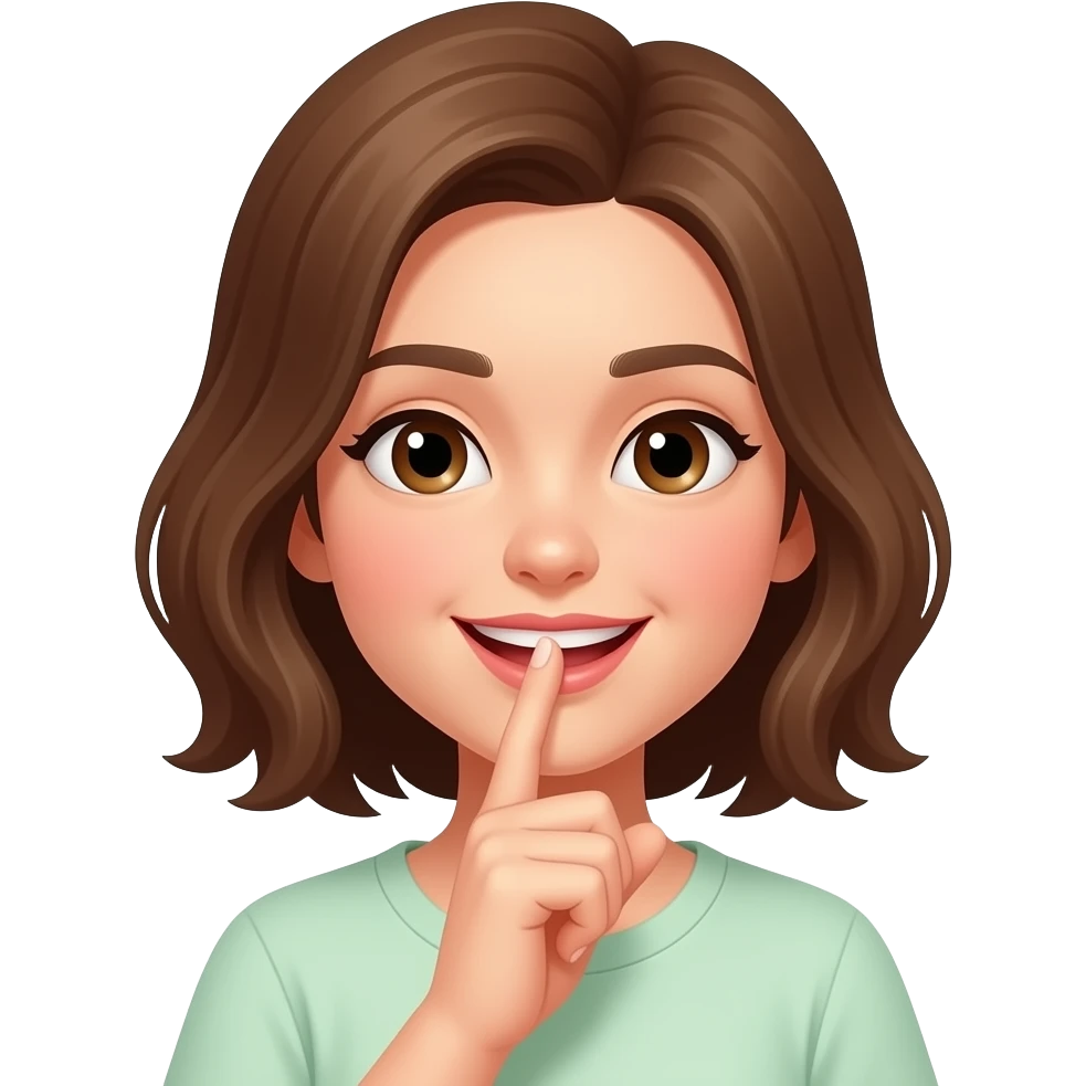 Un sticker de la chica mordiéndose el dedo pero en e emoji emoji