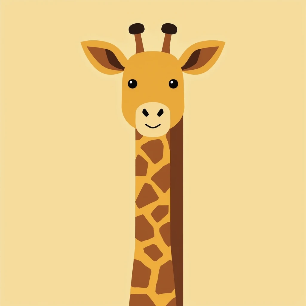 Flat design style giraffe emoji