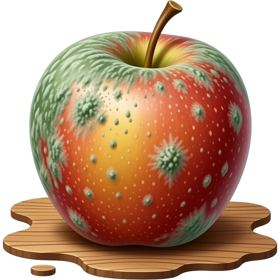 A moldy apple emoji