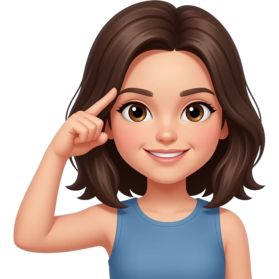 girl tapping forehead looking smug and smart emoji