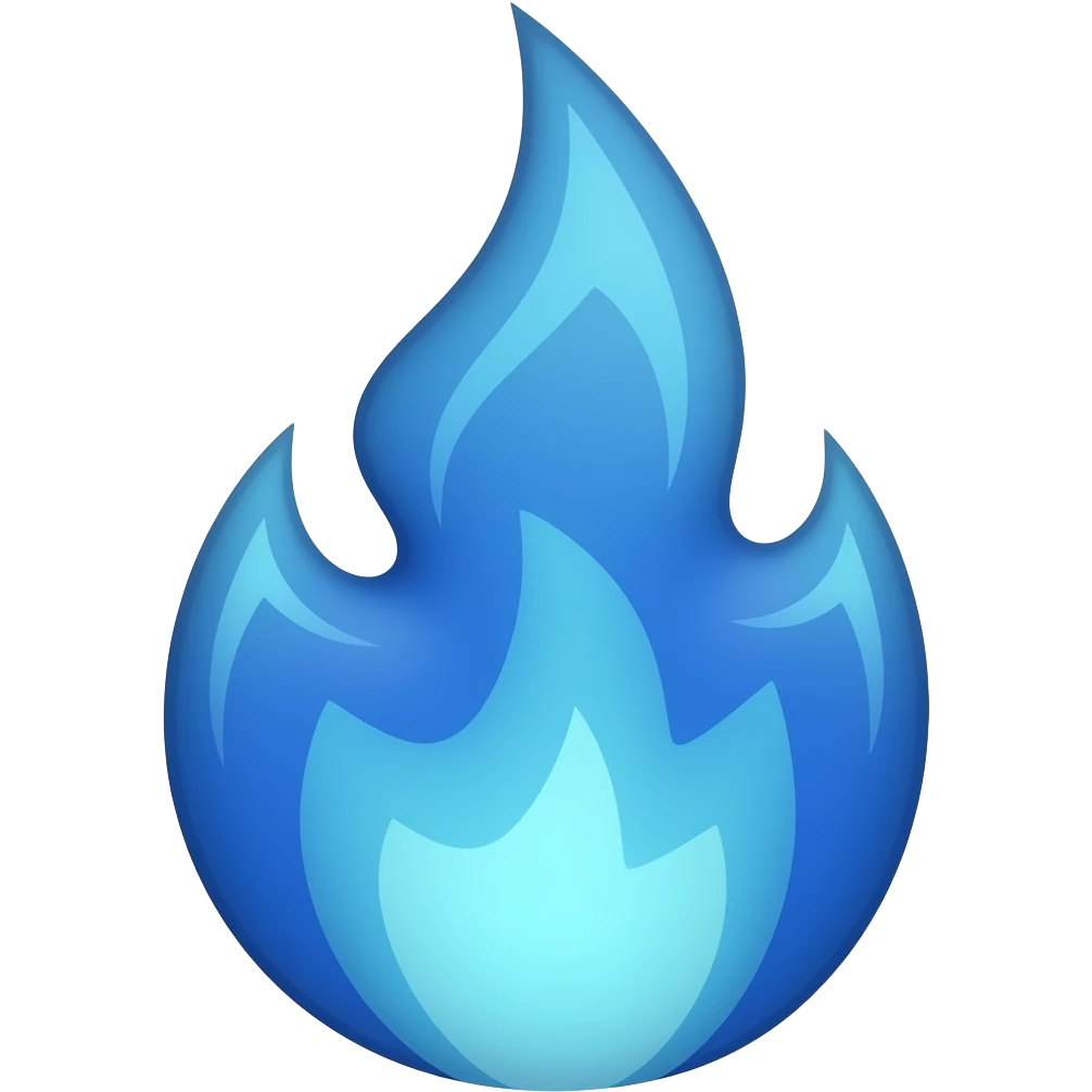 🔥 turn the colour of this emoji to blue , I want to copy and paste the blue fire in blue emoji emoji