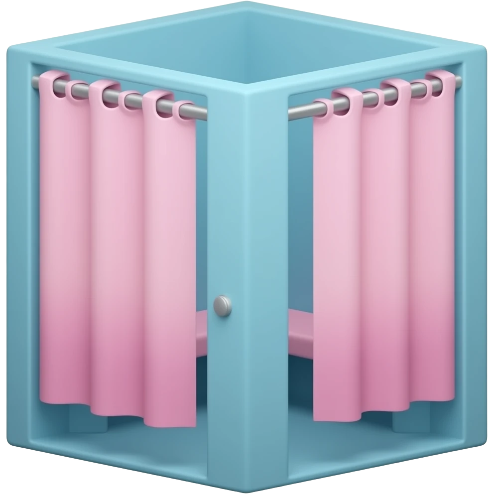 blue pink fitting room, transparent background inspired by pastel colour pallete emoji