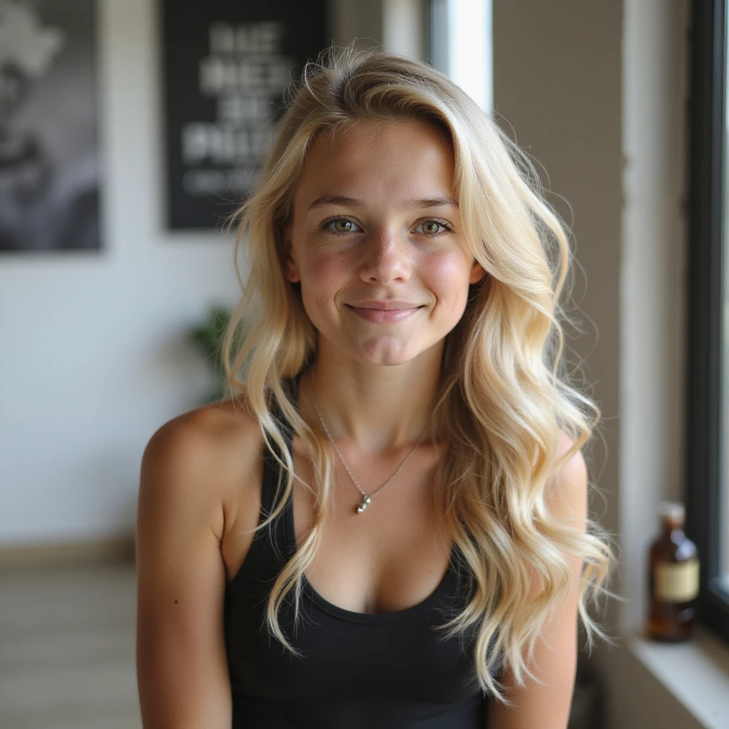 Jeune fille de 16 ans sportive et blonde et belle  emoji