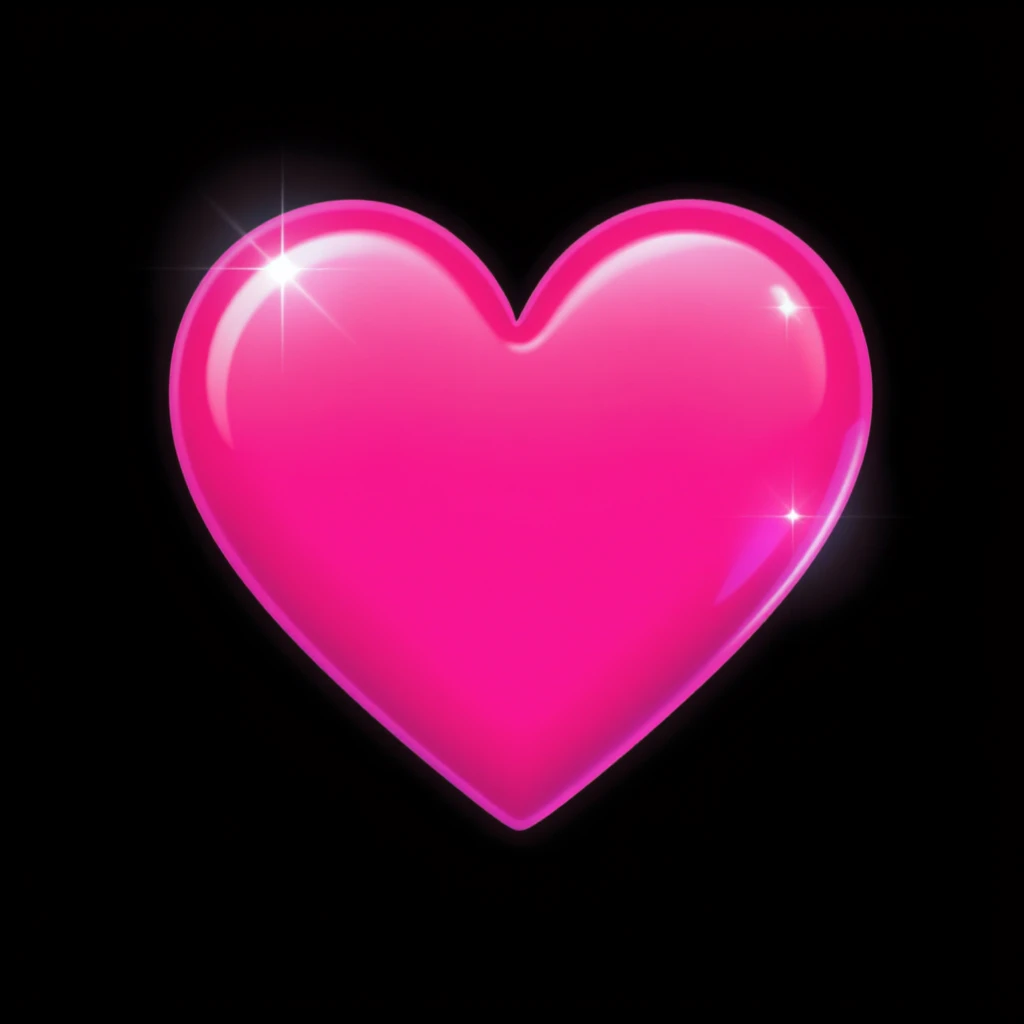 goth heart emoji, cute and shiny, with a gradient effect, no background emoji