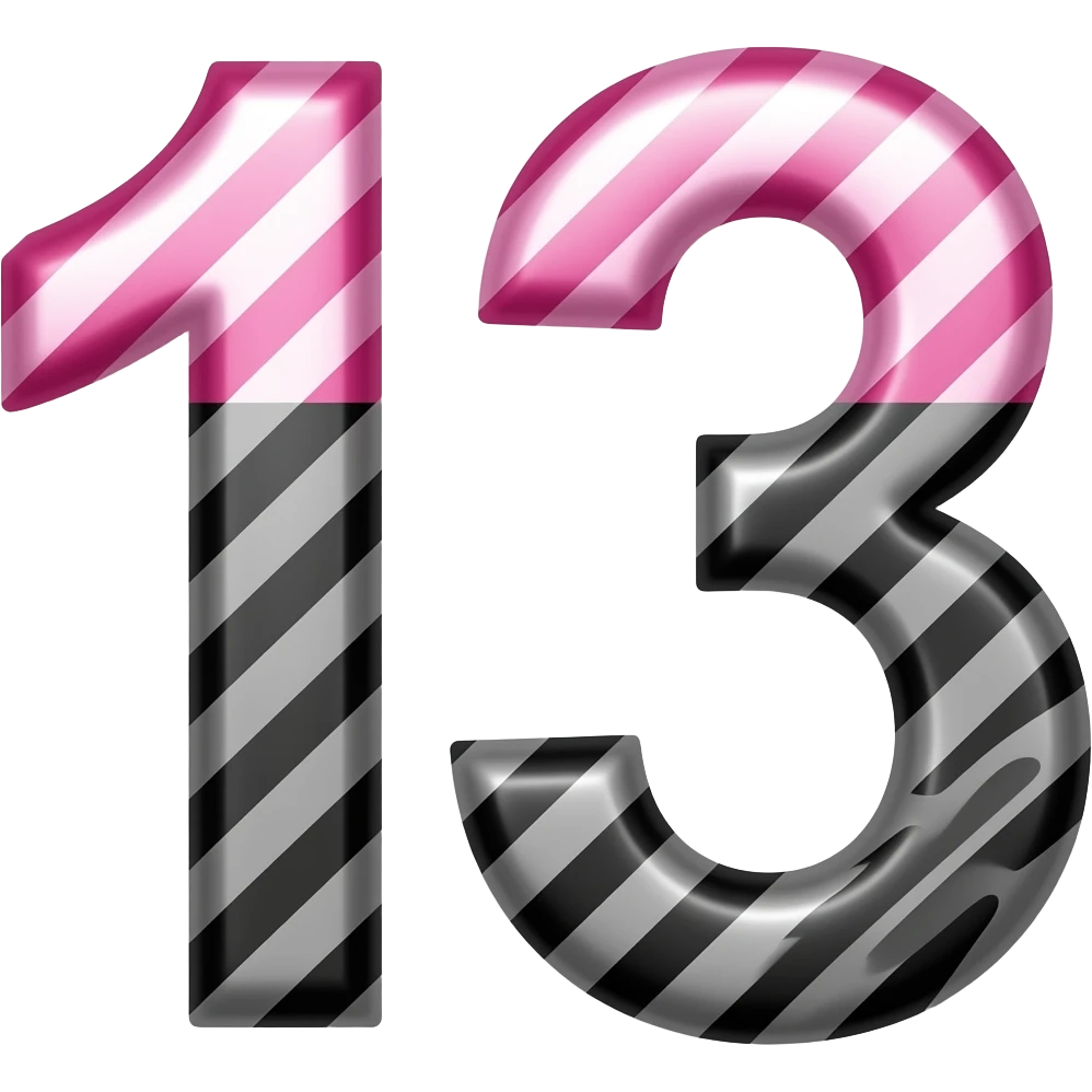 13 PINK BLACK WHITE emoji