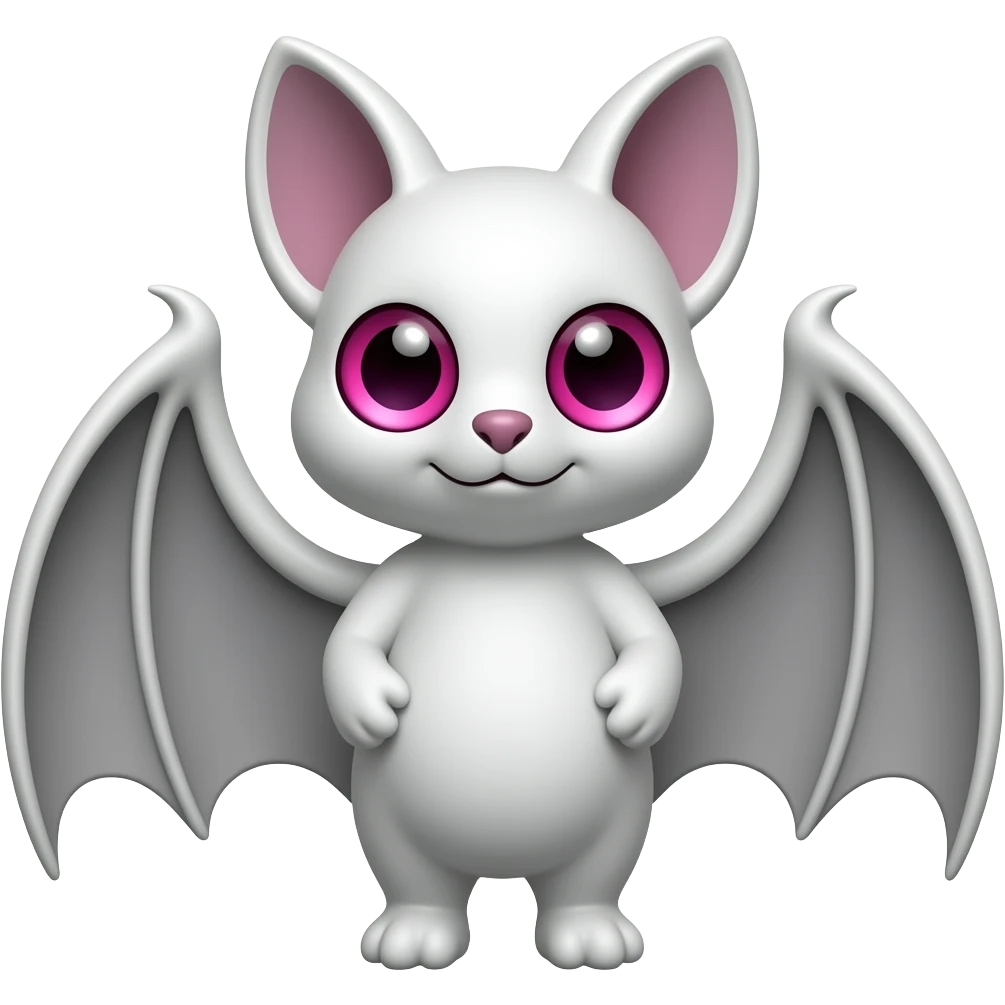 white bat with pink eyes emoji