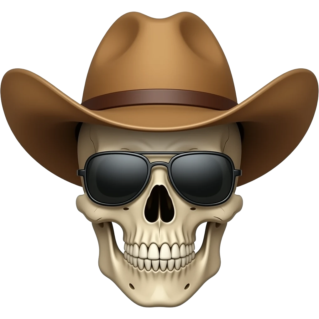 This emoji💀 with this hat🤠 and a salute like this🫡 and these glasses🕶️ emoji