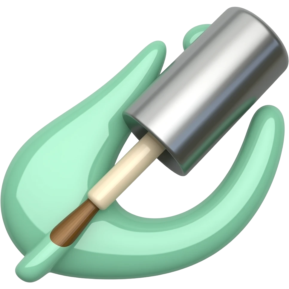 Nail polish emoji 💅🏻 like that but the colour of nail polish shuld be green emoji