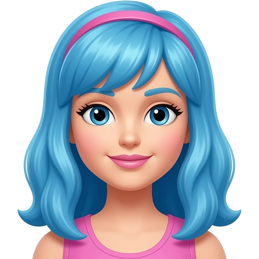 blue pink  Wig stand inspired by Barbie colour pallete emoji
