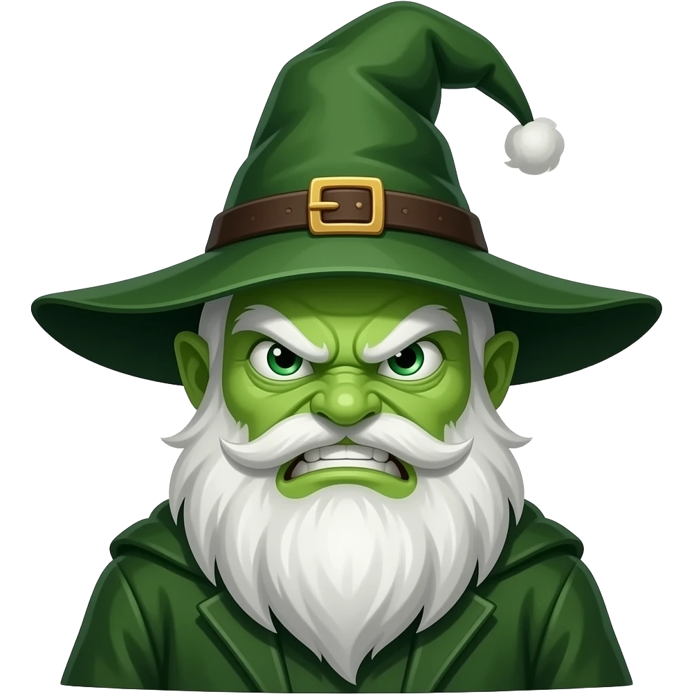 mysterious angry looking green wizard emoji