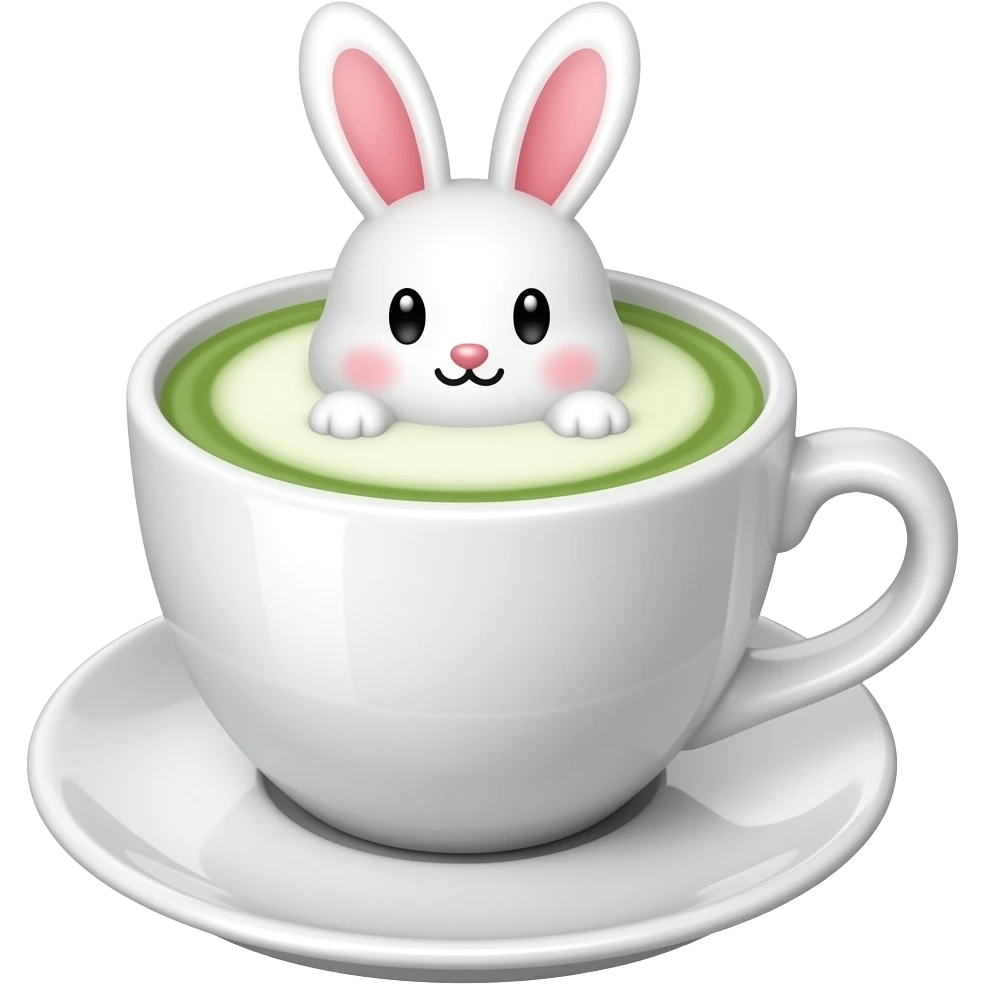 Strawberry matcha with a cute bunny on top emoji