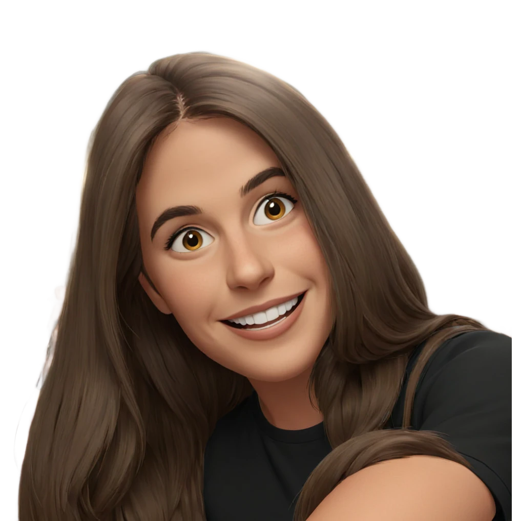 smiling girl with brown hair emoji