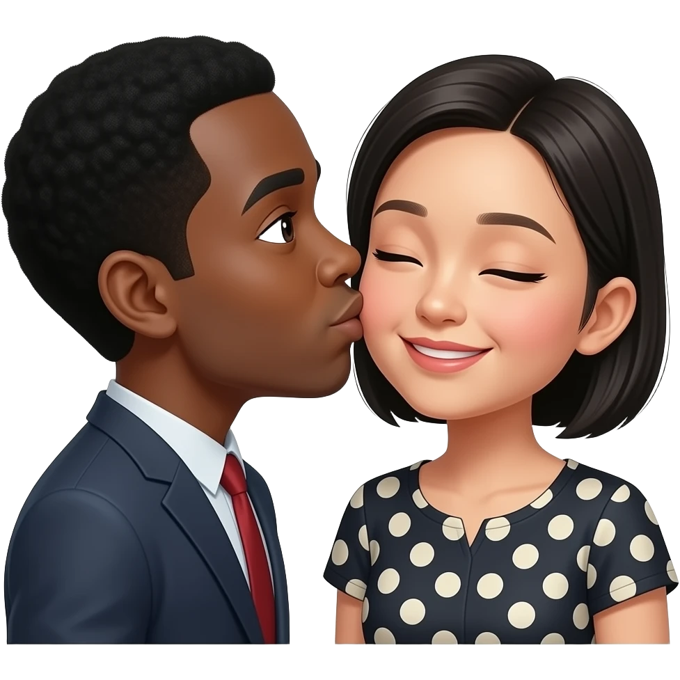 Fait un noir qui embrasse un chinois emoji