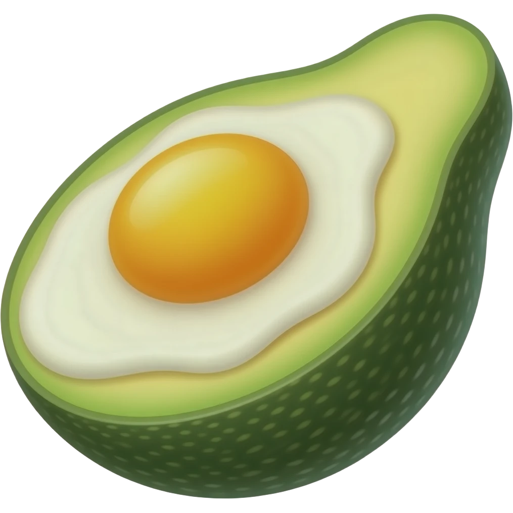 Scrambled egg and avocado emoji